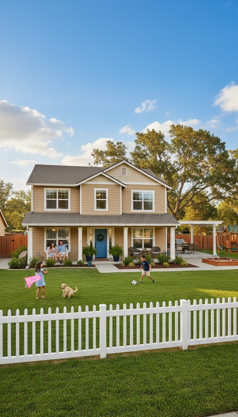 Family home in Fairfield California with yard and suburban setting
